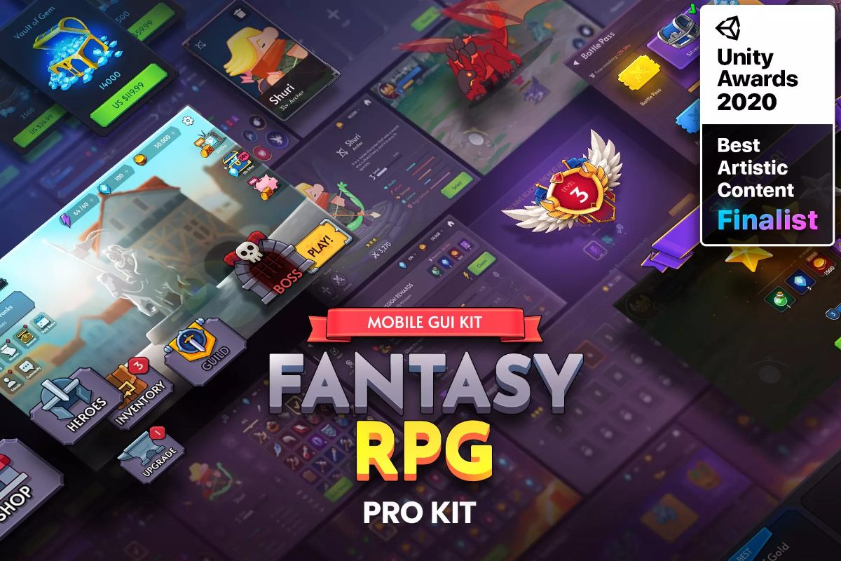 GUI PRO Kit - Fantasy RPG 2.0.5幻想风格游戏UI素材